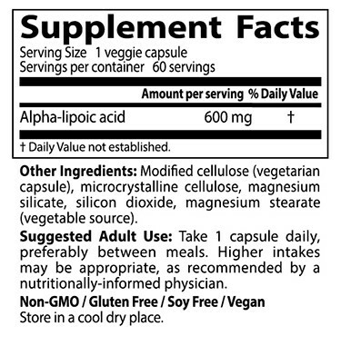 DOCTORS BEST ALPHA-LIPOIC ACID 600 mg 60 stk 