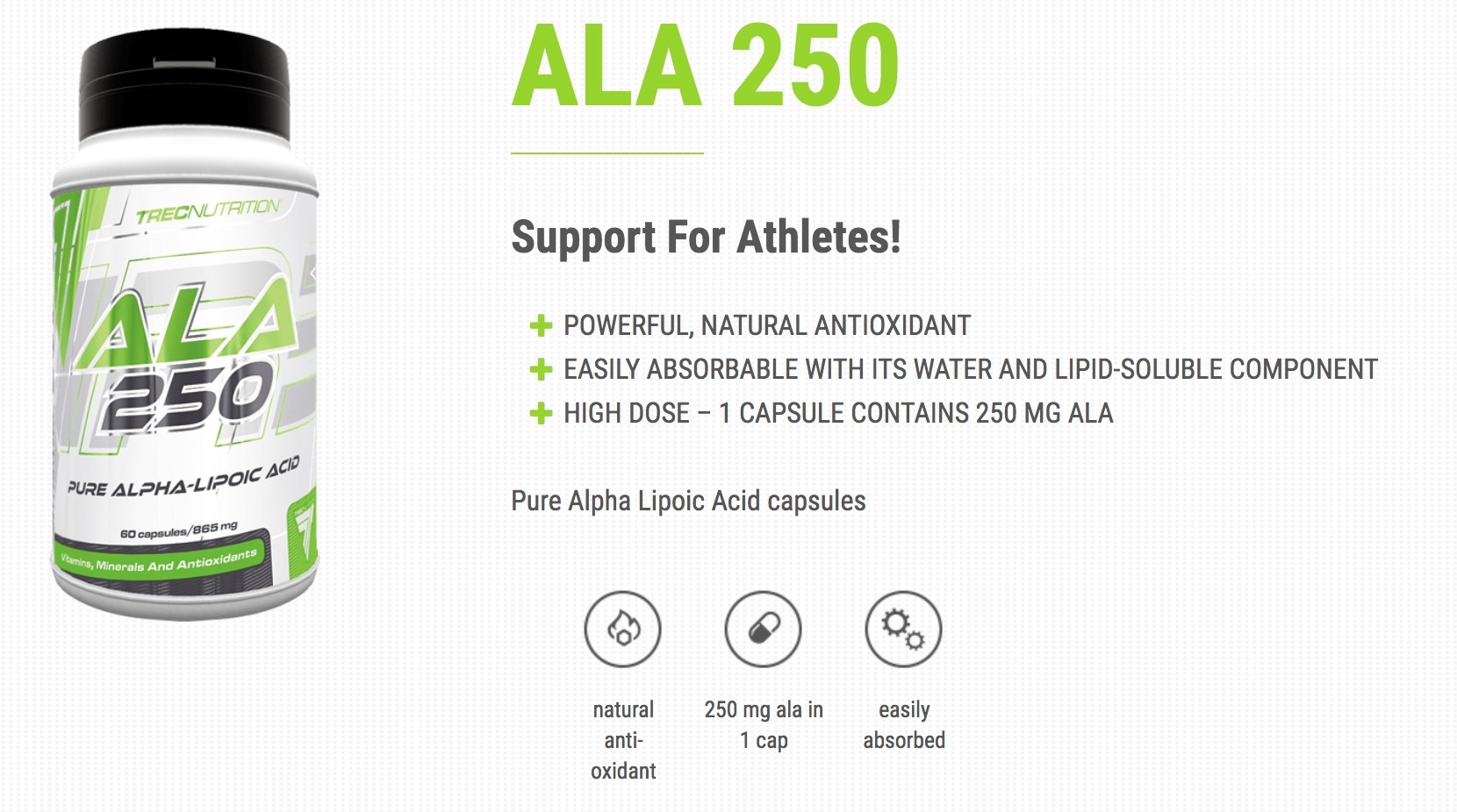 TREC NUTRITION ALA 250, 60 stk 