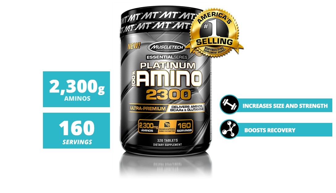MUSCLETECH ESSENTIAL SERIES PLATINUM 100% AMINO 2300, 320 stk 