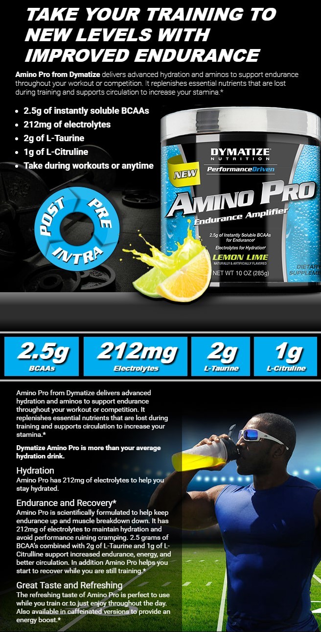 DYMATIZE AMINO PRO WITH CAFFEINE 30 portioner