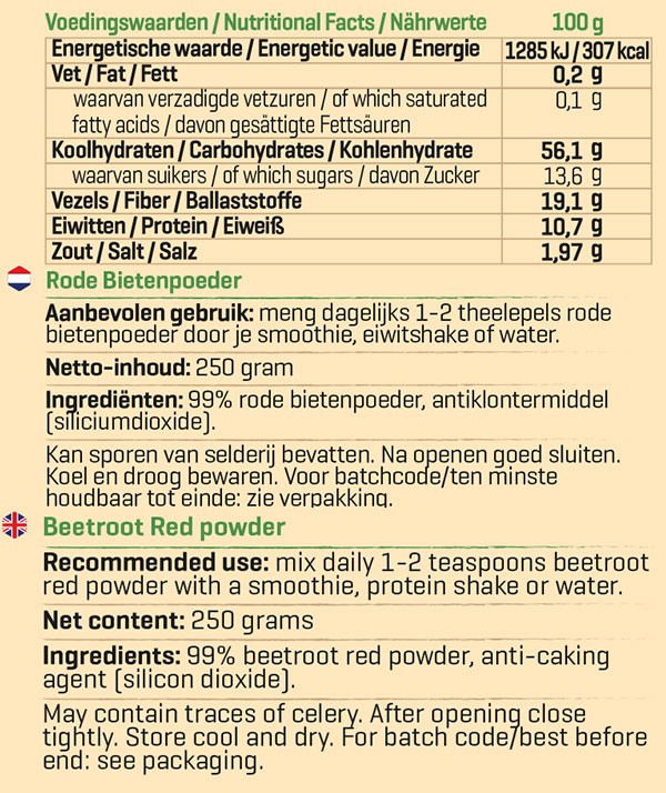 BODY & FIT PURE RED BEET POWDER 250 g 