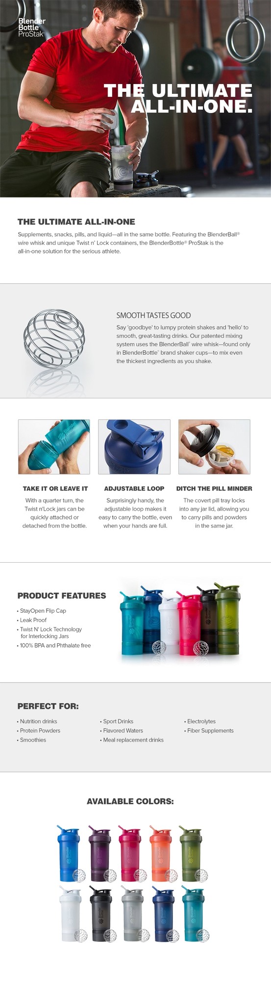 BLENDER BOTTLE PRO STAK 650 ml 