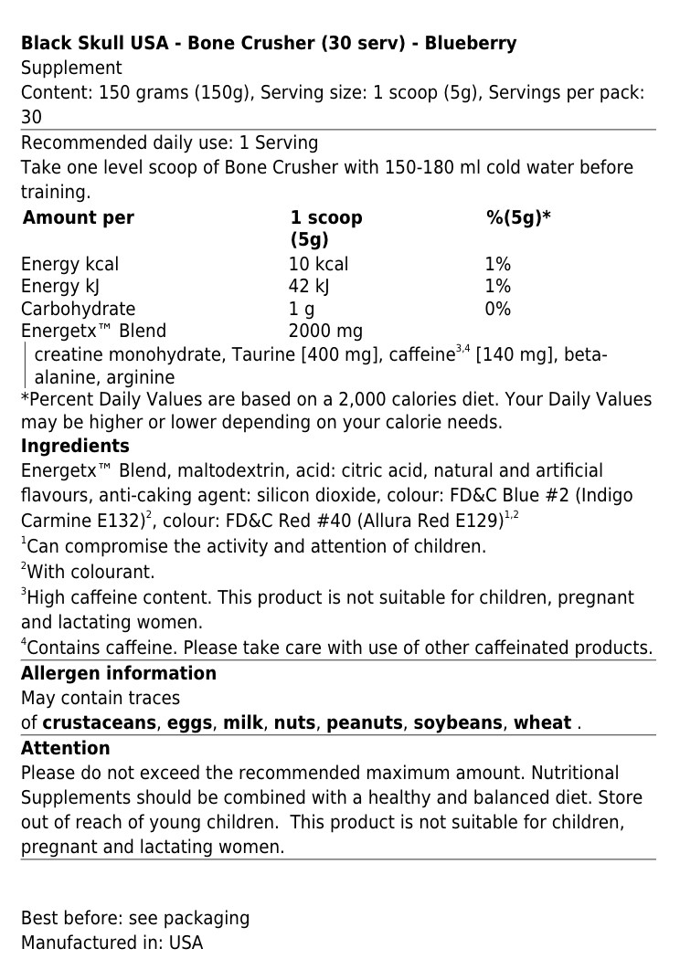 BLACK SKULL BONE CRUSHER 60 PORTIONER 