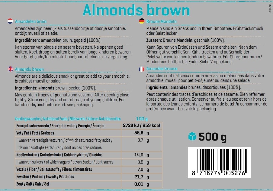 BODY & FIT PURE ALMONDS 500 g 
