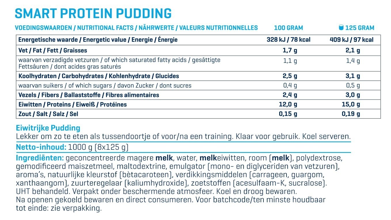BODY & FIT SMART PROTEIN PUDDING 8 x 125 g 