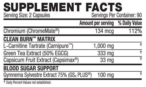 KAGED MUSCLE CLEAN BURN 180 stk 