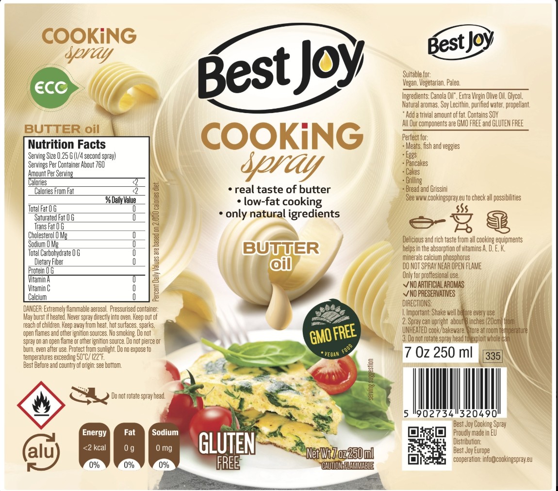 BEST JOY COOKING SPRAY BUTTER OIL 250 ml 