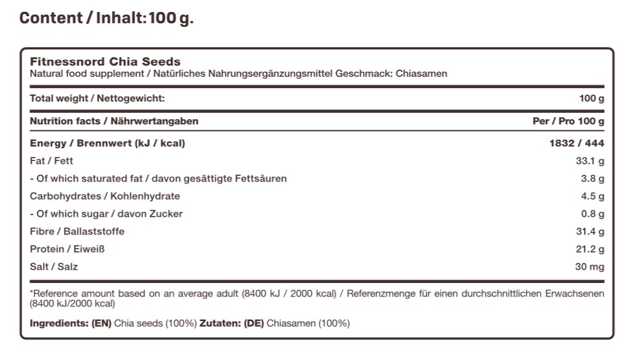 FITNESSNORD NATURALS CHIA SEEDS 100 g 