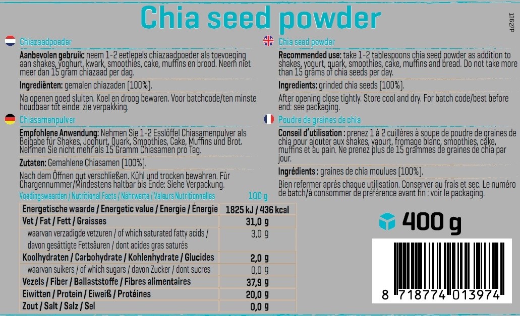BODY & FIT CHIA SEED POWDER 400 g 