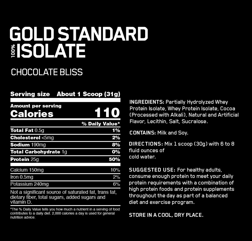 OPTIMUM NUTRITION GOLD STANDARD 100% ISOLATE 930 g