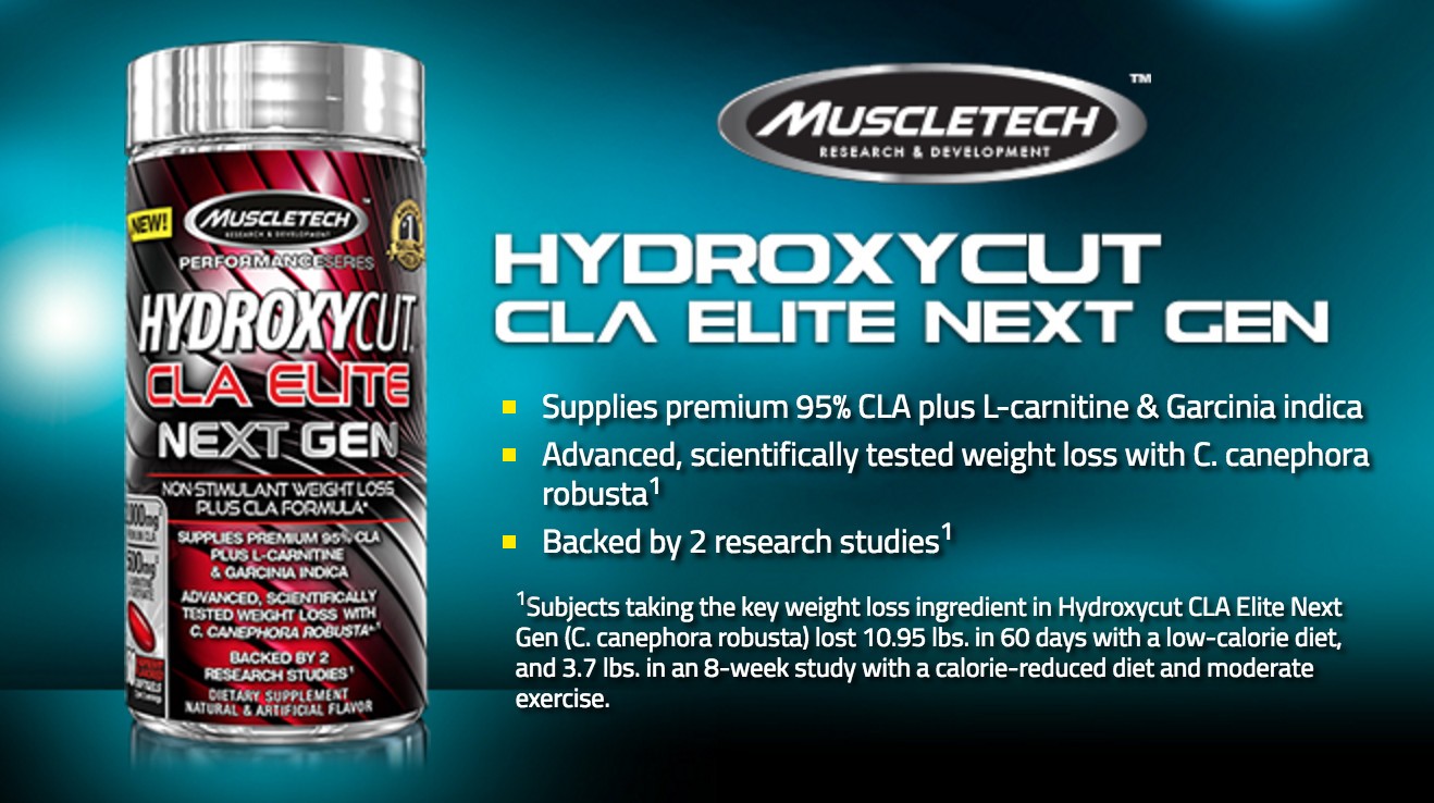 MUSCLETECH HYDROXYCUT NEXT GEN CLA ELITE 100 stk 