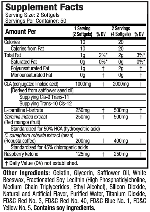 MUSCLETECH HYDROXYCUT NEXT GEN CLA ELITE 100 stk 