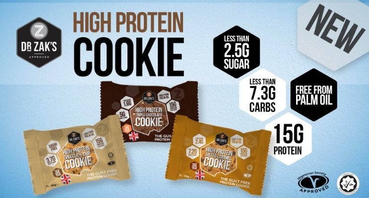 DR. ZAK'S HIGH PROTEIN COOKIES 12 x 60 g 