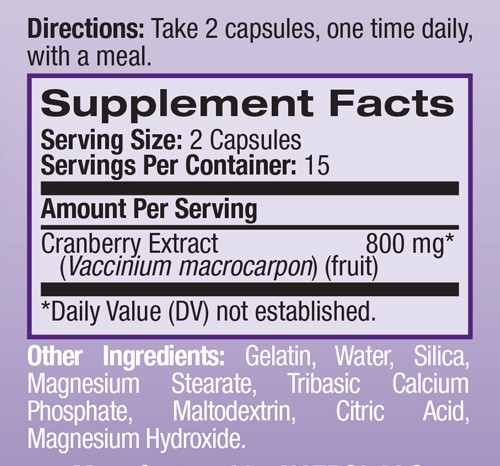 NATROL CRANBERRY 800 mg 30 stk 