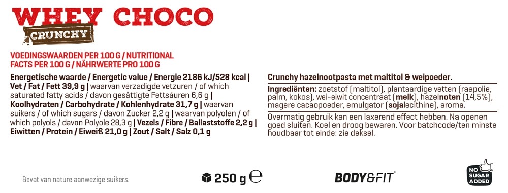 BODY & FIT WHEY CHOCO CRUNCHY 250 g 