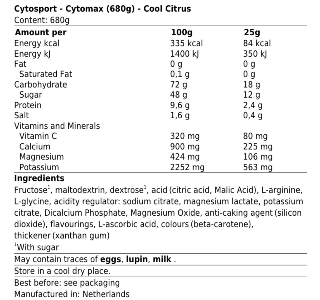 CYTOSPORT CYTOMAX 680 g