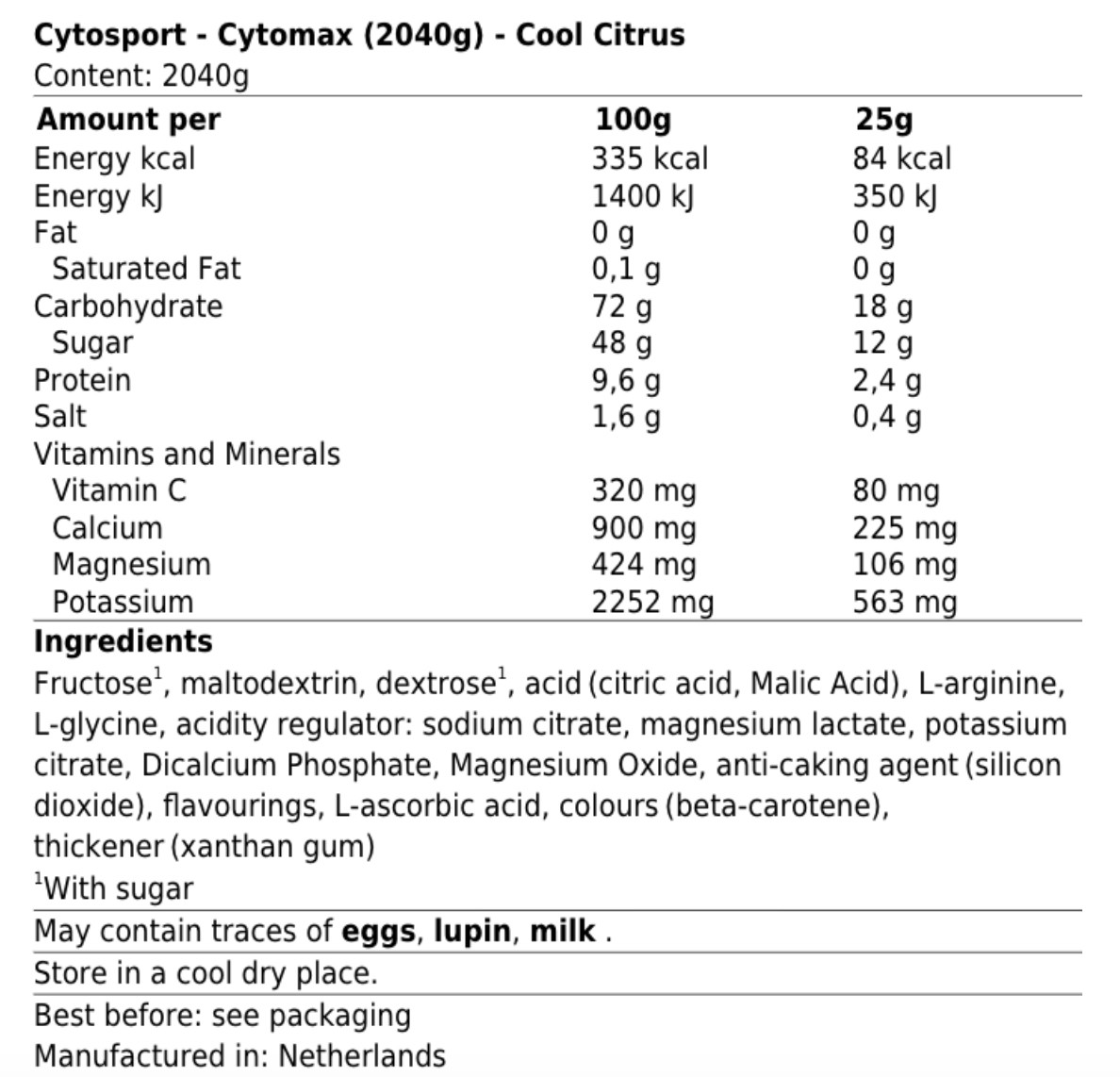 CYTOSPORT CYTOMAX 2040 g