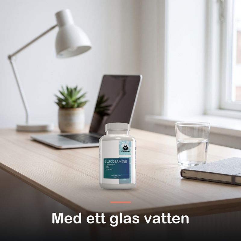 Fitnessnord Glukosamin, MSM och kondroitin (90 kapslar): med ett glas vatten