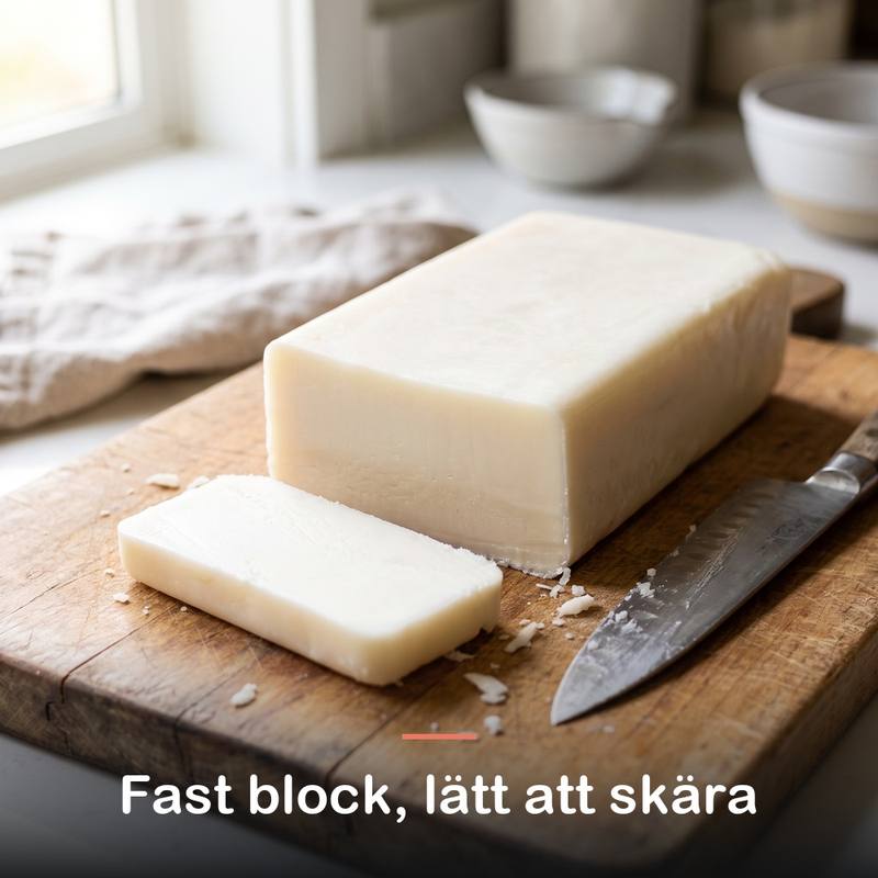 Nöttalg (250 g): fast block, lätt att skära
