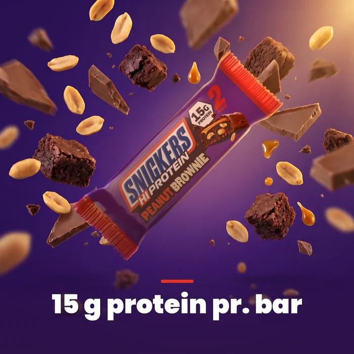 Snickersbar med 31% protein (50 g): 15 g protein pr. bar