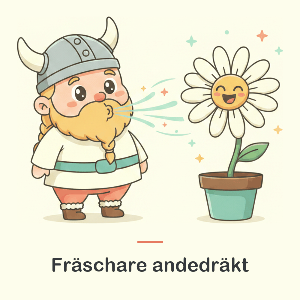 Illustration: fräschare andedräkt efter användning av tungskrapan