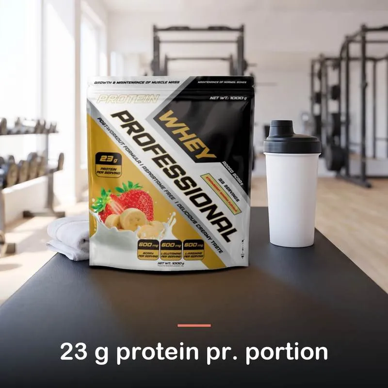 Whey Proteinpulver (1000 g): 23 g protein pr. portion