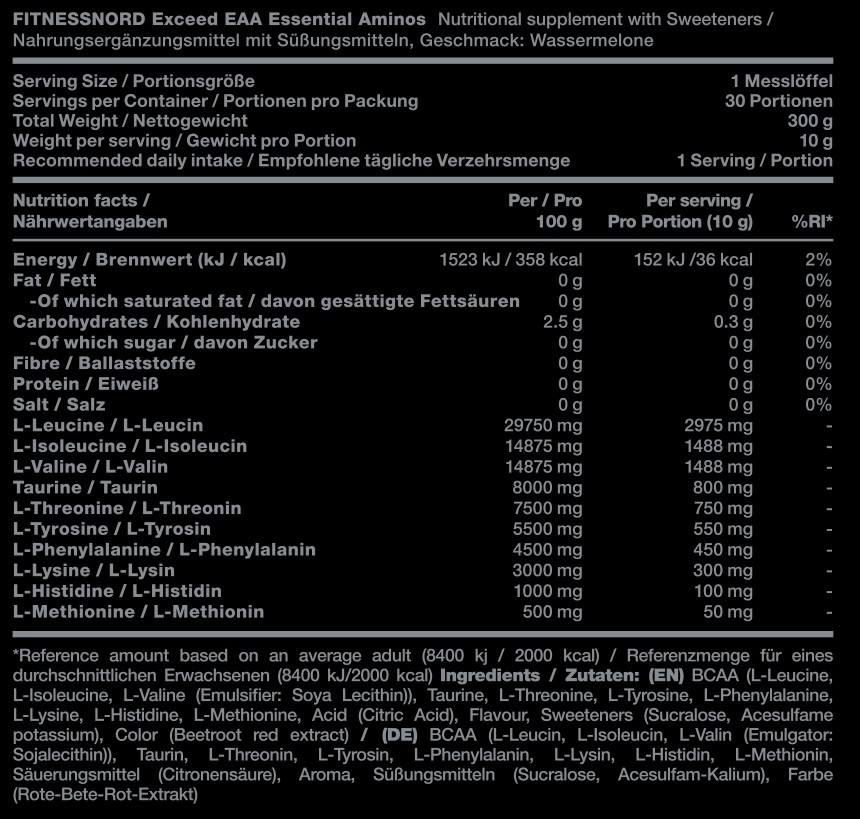 FITNESSNORD EXCEED EAA 30 SERVINGS 