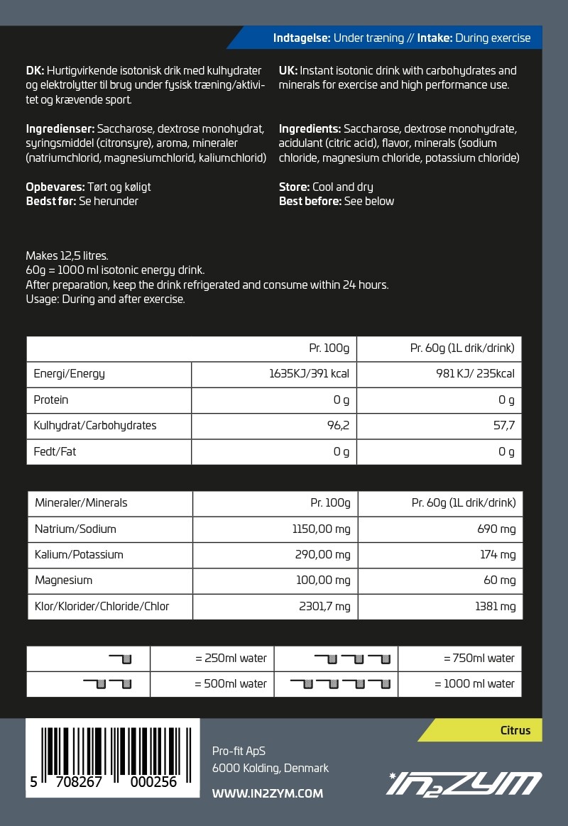 IN2ZYM ISOTONIC ENERGY DRINK 750 g 