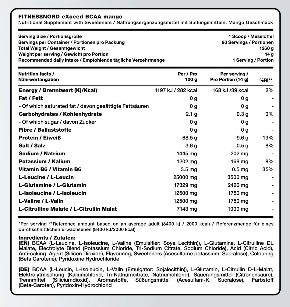 FITNESSNORD EXCEED BCAA™ 90 servings