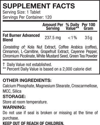 API FAT BURNER ADVANCED 120 stk 