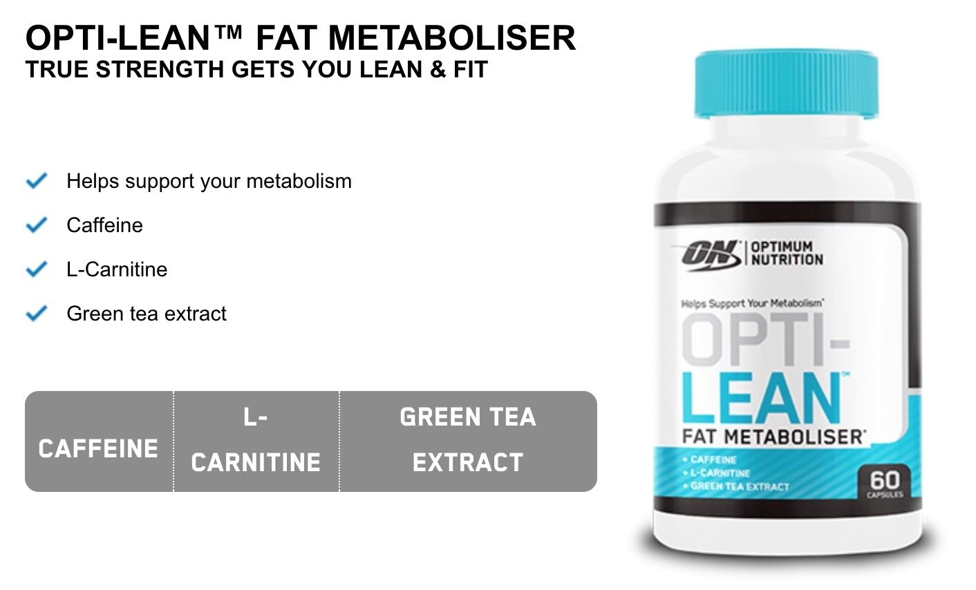 OPTIMUM NUTRITION OPTI-LEAN FAT METABOLISER 60 stk 