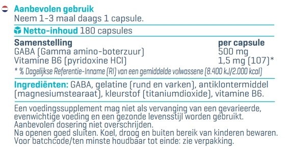 BODY & FIT GABA 180 stk 