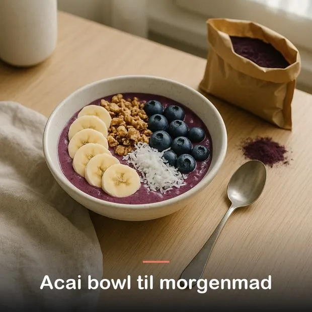 Acai pulver, &oslash;kologisk (100 g): acai bowl til morgenmad