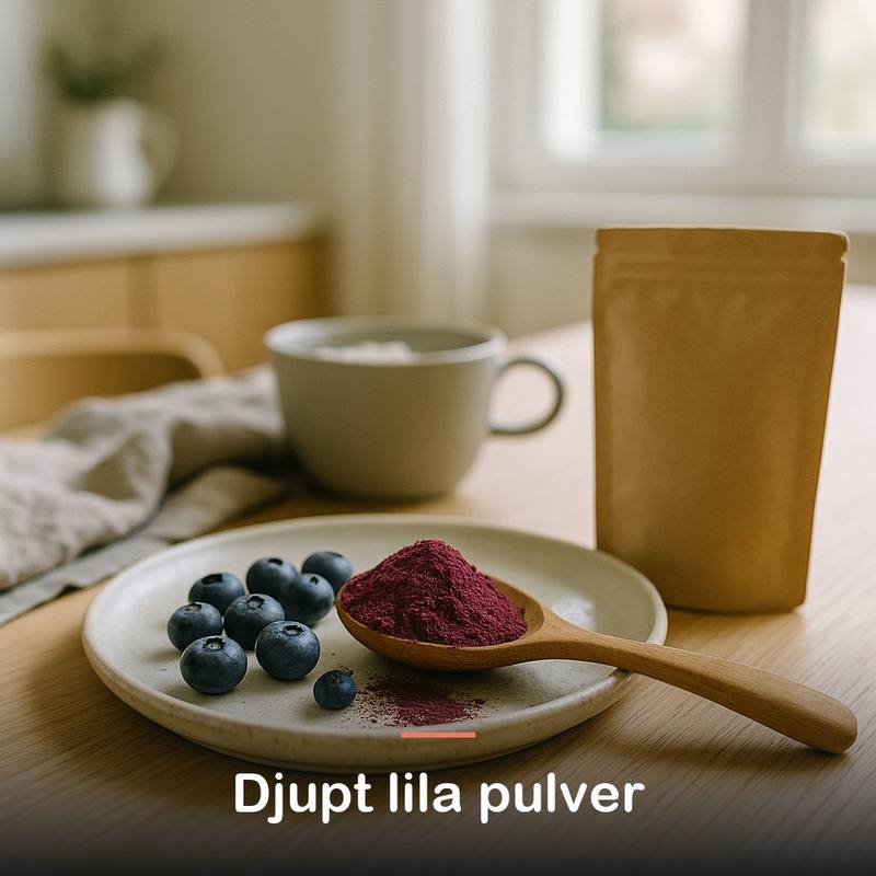 Acaipulver, ekologiskt (100 g): djupt lila pulver