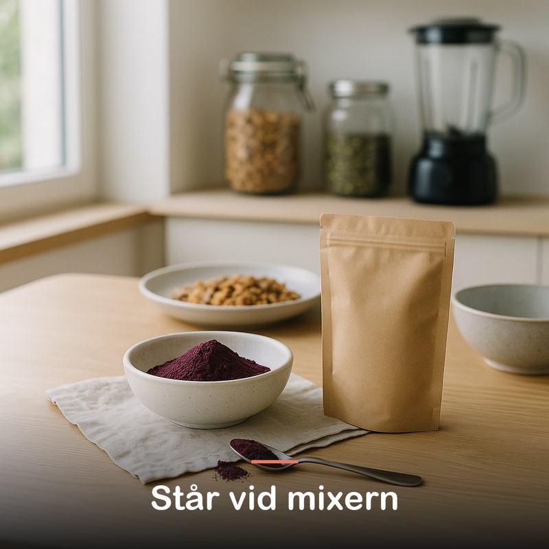 Acaipulver, ekologiskt (100 g): står vid mixern
