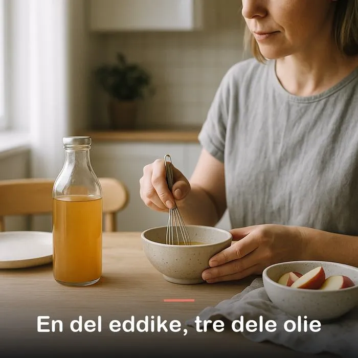 &AElig;blecidereddike, &oslash;kologisk (500 ml): en del eddike, tre dele olie
