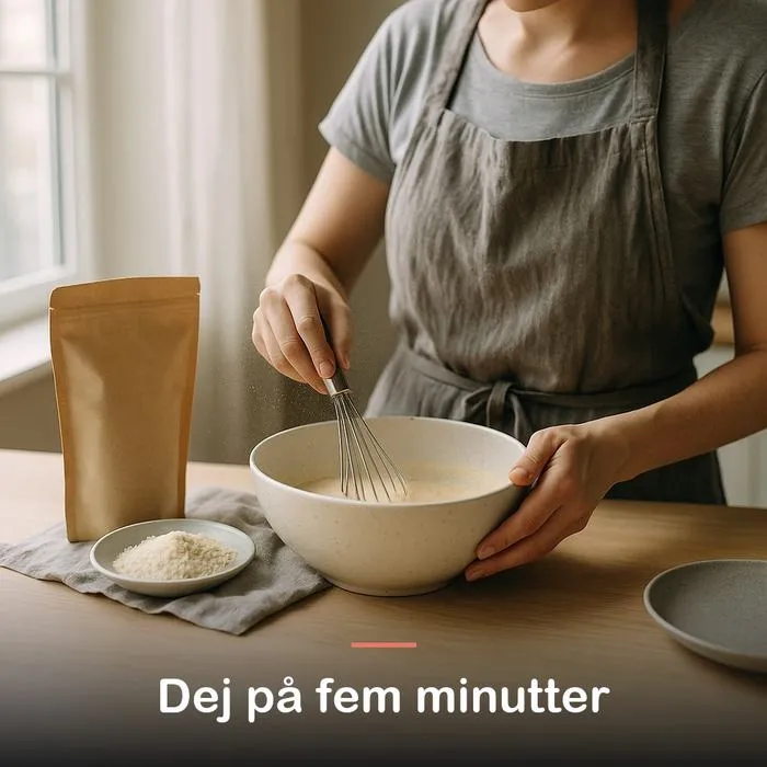 Mandelmel (500 g): dej p&aring; fem minutter
