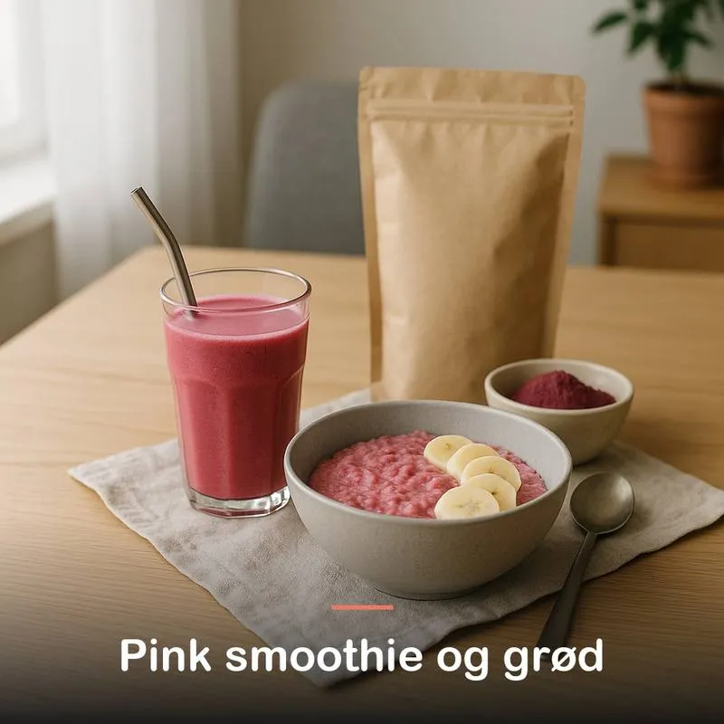 R&oslash;dbedepulver, &oslash;kologisk (200 g): pink smoothie og gr&oslash;d