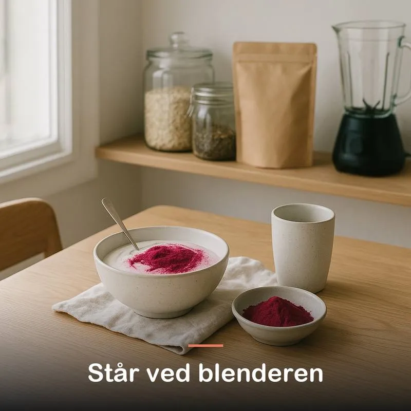 R&oslash;dbedepulver, &oslash;kologisk (200 g): st&aring;r ved blenderen