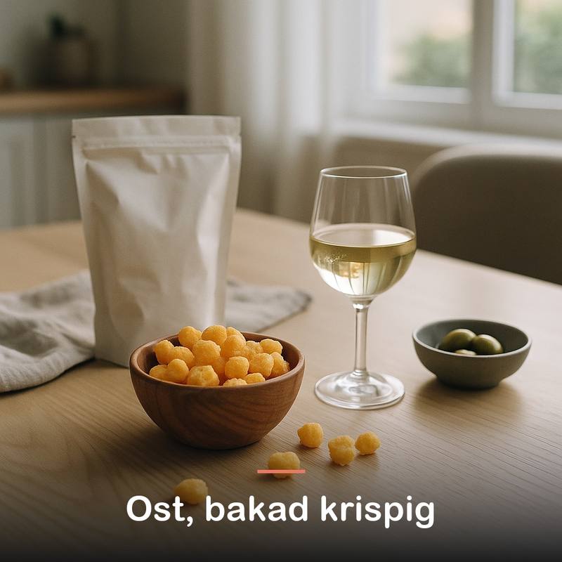 Krispigt ostsnacks, original (30 g): ost, bakad krispig
