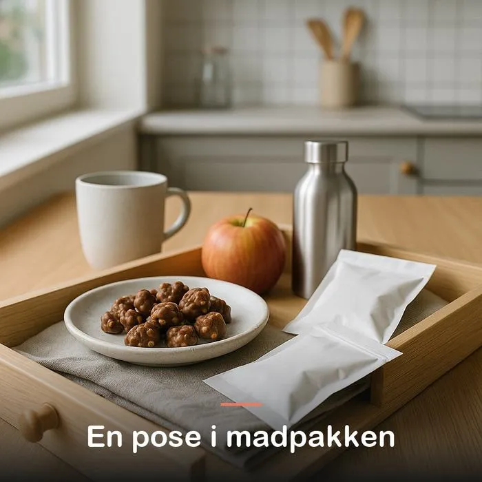 Protein clusters, m&aelig;lkechokolade (33 g): en pose i madpakken
