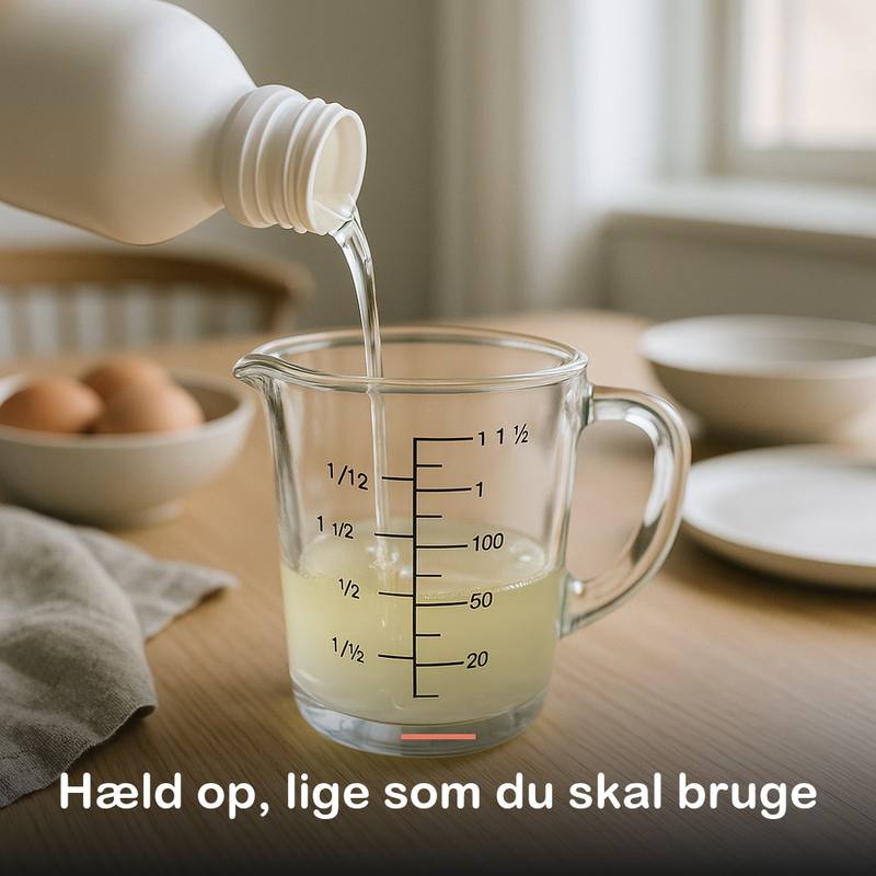 Flydende &aelig;ggehvider (1000 g): h&aelig;ld op, lige som du skal bruge