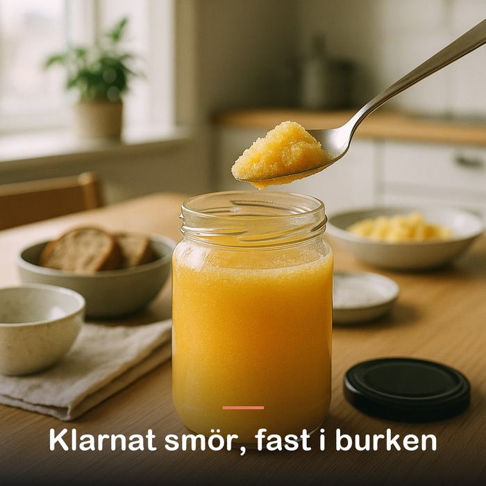 Ghee, klarnat smör (1000 ml): klarnat smör, fast i burken