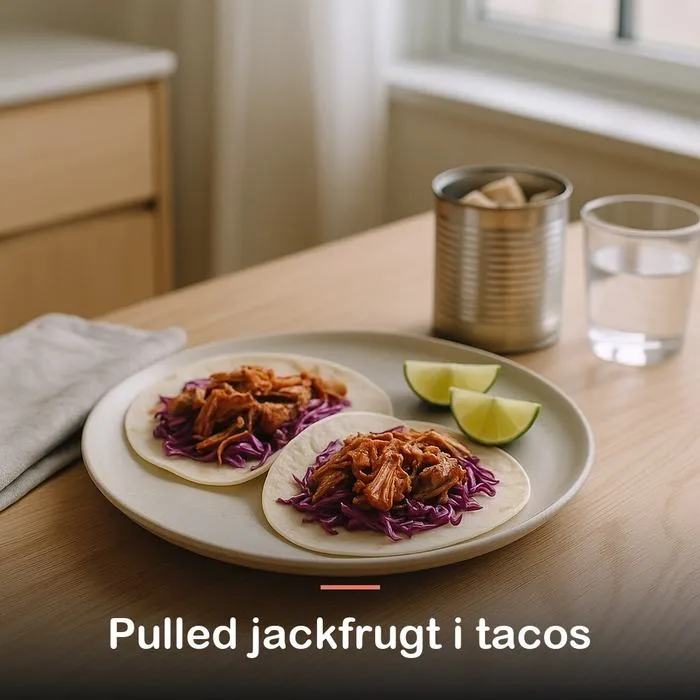 Ung jackfrugt i saltlage, &oslash;kologisk (400 g): pulled jackfrugt i tacos