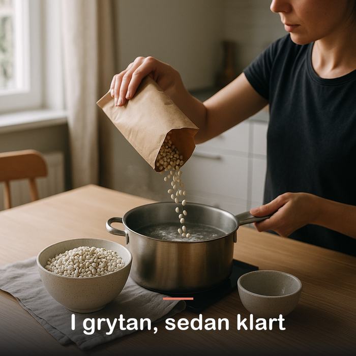 Jobs tårar, coixfrön (250 g): i grytan, sedan klart