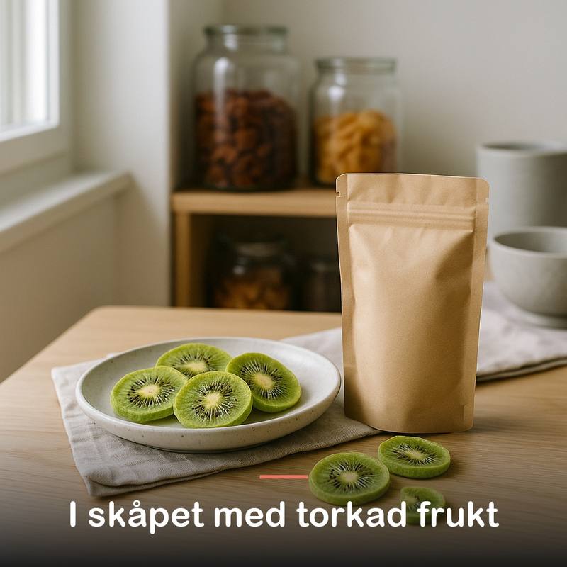 Frystorkad kiwi (100 g): i sk&aring;pet med torkad frukt