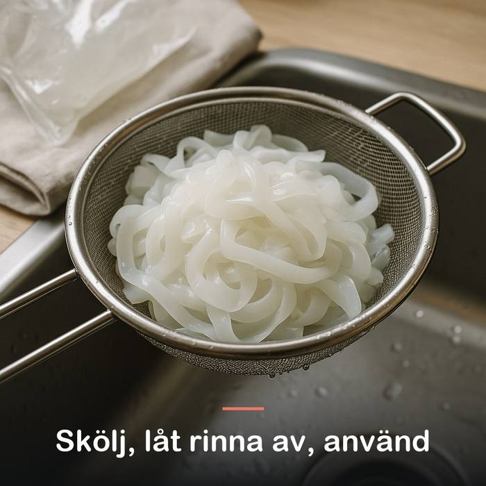 Konjaklasagne, ekologisk (385 g): skölj, låt rinna av, använd