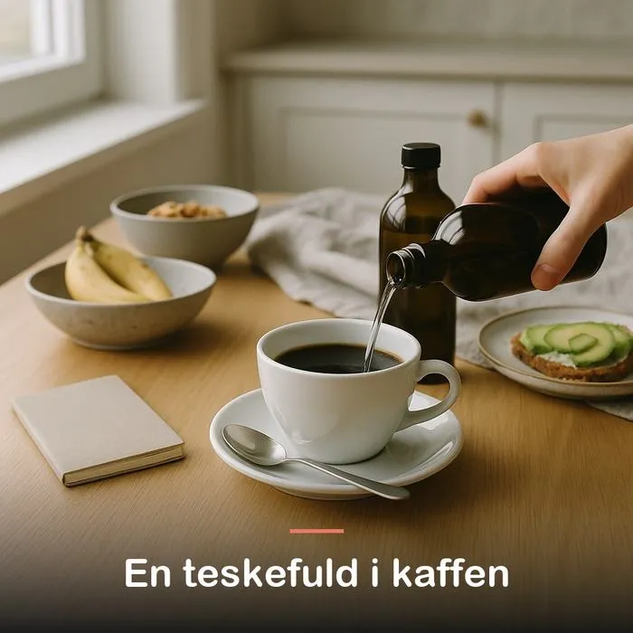 MCT olie (500 ml): en teskefuld i kaffen
