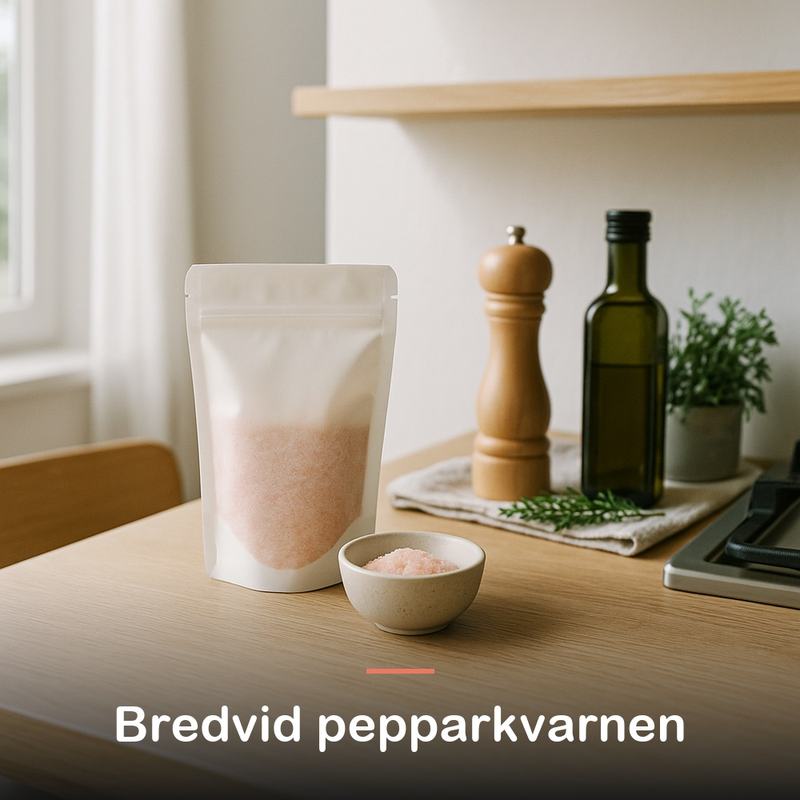 Rosa himalayasalt, fint (500 g): bredvid pepparkvarnen