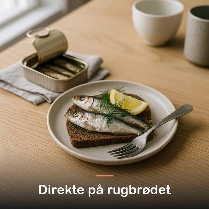 Sardiner i saltlage (125 g): direkte på rugbrødet